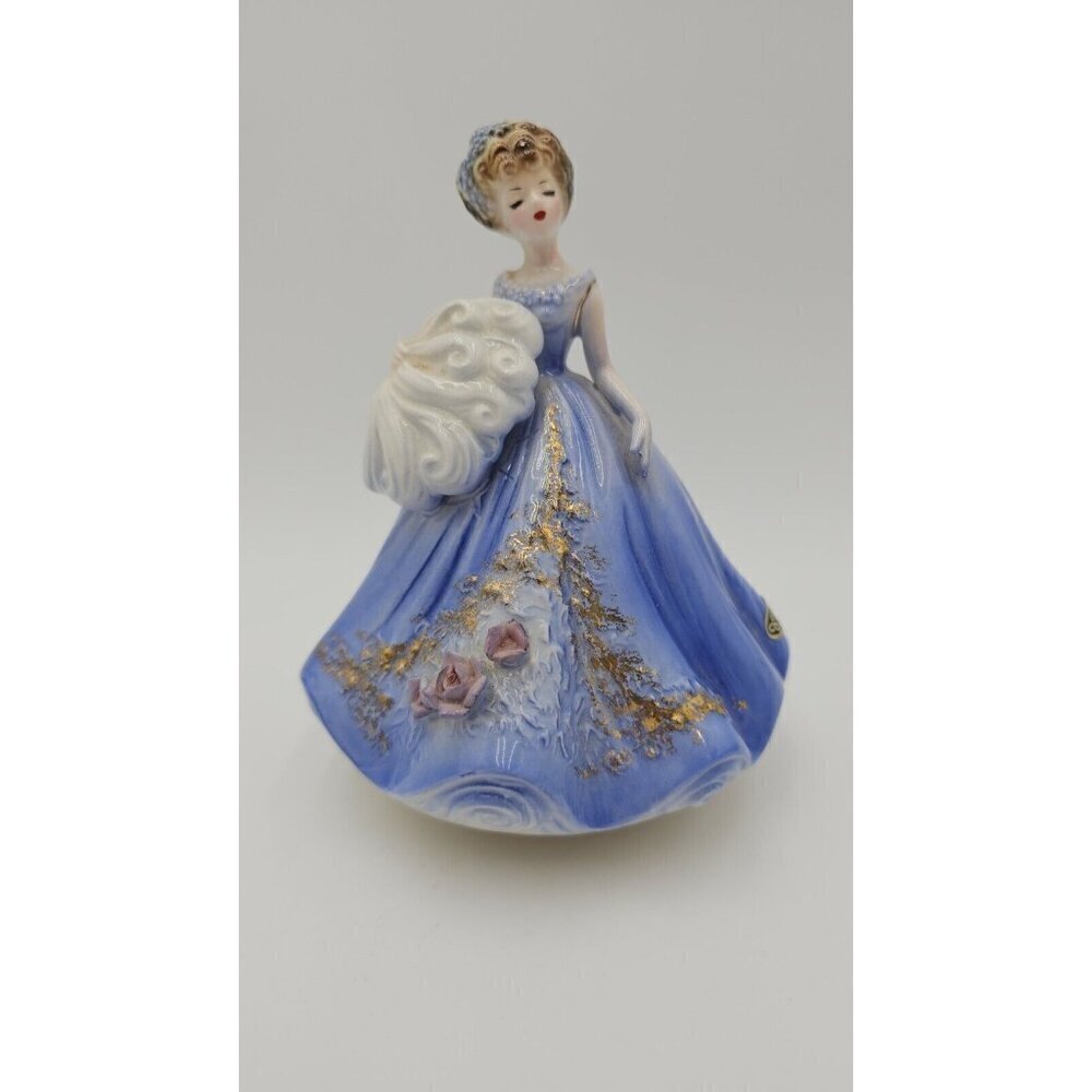 Josef Original Lady W/ Feather Fan Strangers in the NIght Music Box Not Working